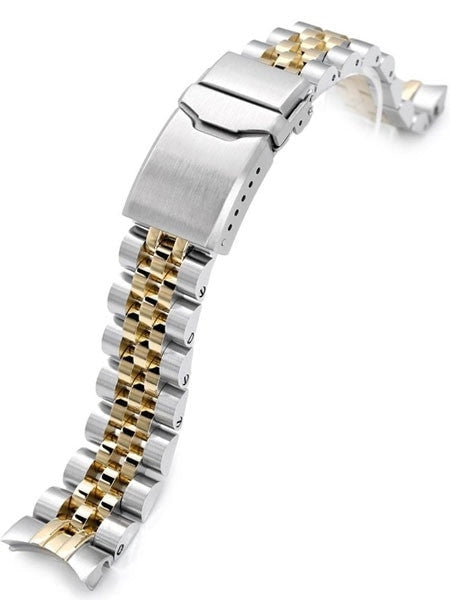Strapcode 20mm ANGUS-J "Louis" Gold IP and 316L Stainless Steel Watch Bracelet for Seiko Alpinist SARB017 #SS201819PGD064
