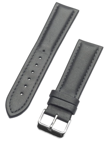 Calfskin Black Leather Strap with Heavy Padding #RB6-38330