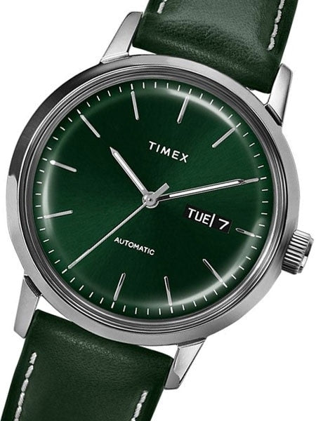 Timex 40mm Marlin 21-Jewel Automatic Watch with Stainless Steel Case and Green Dial #TW2U11900ZV