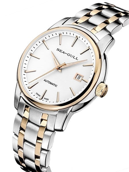 Sea-Gull 41mm Automatic Two-Tone Watch with Bracelet and Sapphire Crystal #217.421