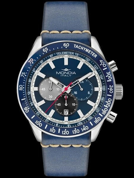 Mondia Madison Quartz Chronograph Watch with 24-Hour Sub-Dial #MI710SS-03BL-CP