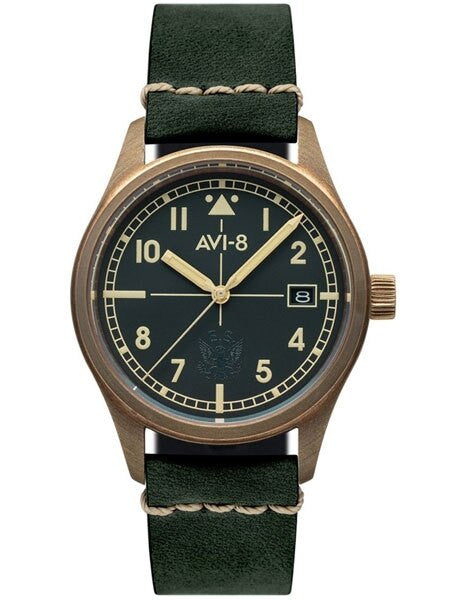 AVI-8 Flyboy Eagle Squadron Bronze Pilot Watch with an Automatic Movement, AR Sapphire Crystal  #AV-4071-03