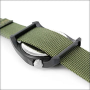 Bertucci DX3 Field Poly Resin Watch, Olive Green Nylon Strap, Black Dial - 11016 back