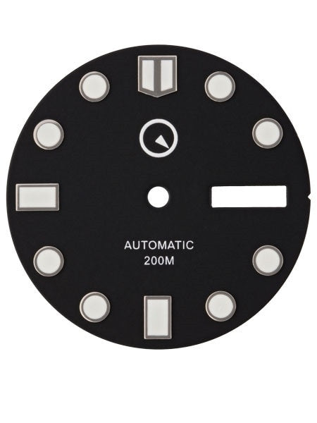 Black Dial with SuperLuminova for Seiko 7S26, NH36 and 4R36 Movements #D01