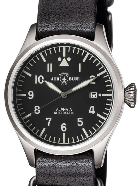 Air Blue Alpha-A Automatic Pilot Watch with 41mm Case, Sapphire Crystal #ALPHAASS41