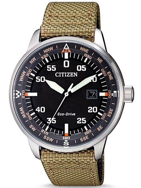 Citizen Eco-Drive Black Type B Dial Pilot Watch with Compass Markings #BM7390-14E