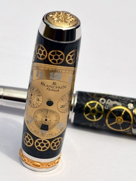 Artisan Crafted Collectable Pen made with Blancpain dial and assorted gears, cogs, screws and bridges #WPP701RB