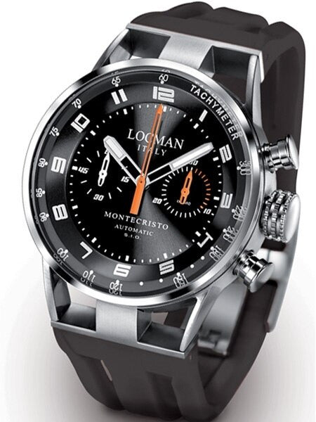 Locman Montecristo 100 Meter Automatic Chronograph Watch with 44mm Case #514BKORBKR