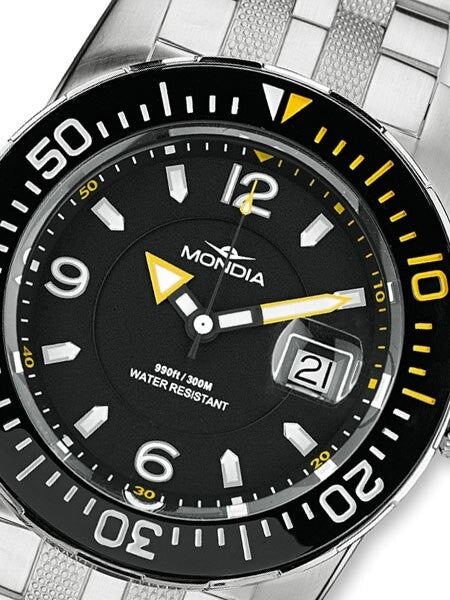 Mondia Wave Swiss Quartz 300 Meter Dive Watch with a Ceramic Bezel #1-690-3