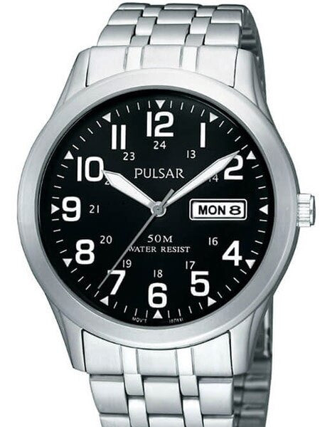 Pulsar Quartz Watch with 38mm Case, Black Dial #PXN181X