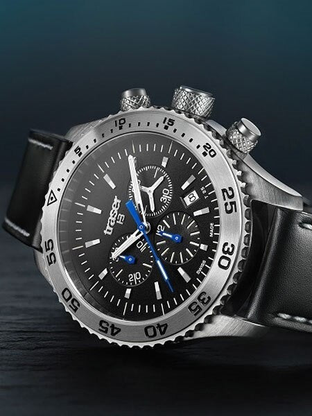 Traser Swiss Made Aurora Chronograph Watch with 46mm SS Case #106832