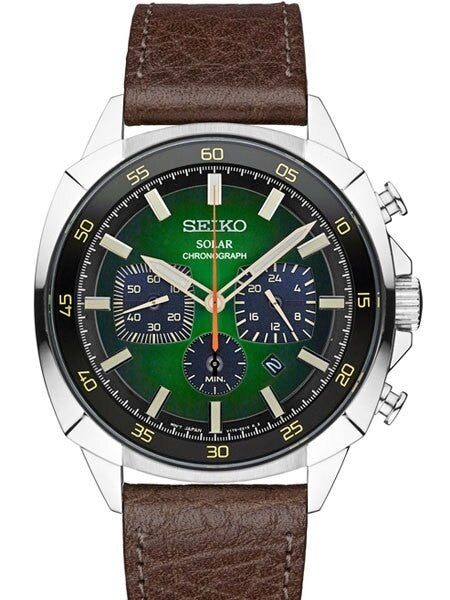 Scratch and Dent - Seiko Solar Quartz Chronograph with Stop-Watch and 24-hour Sub-Dial  #SSC513