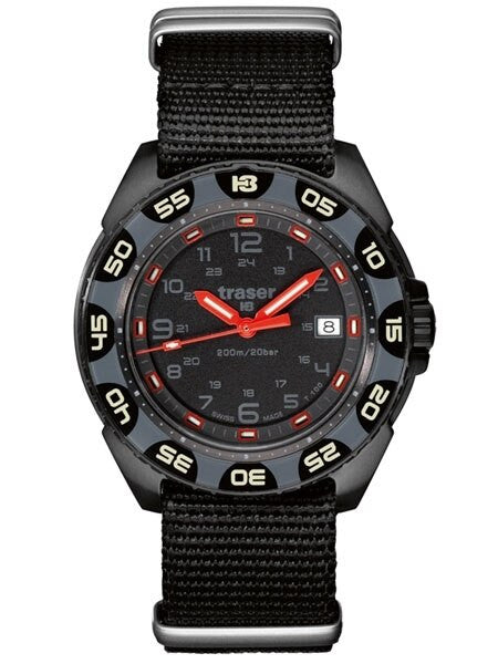 Traser Red Alert T100 Watch with Sapphire Crystal and Black Strap #106469