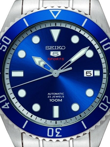 Seiko 5 Sports Automatic 23-Jewel Watch with Blue Dial and