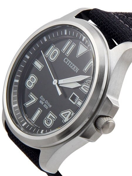 Citizen Military Watch Eco-Drive Black Dial with Black Nylon Strap #AW1410-24E