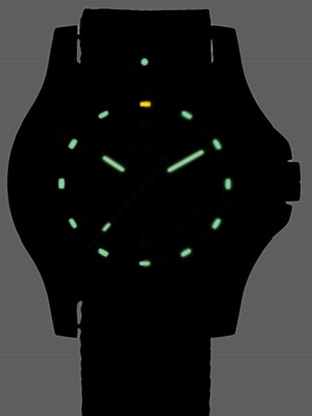 Traser Green Spirit Watch with Sapphire Crystal and striped black strap #105542