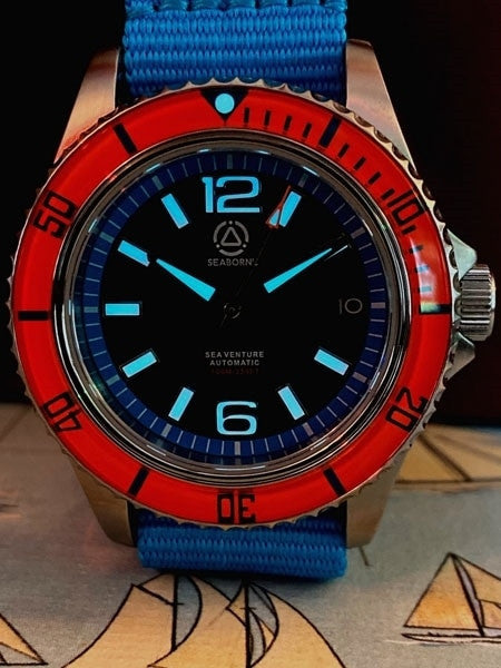 Seaborne Sea Venture 100-Meter Automatic Dive Watch with a 41mm Case and an AR Sapphire Crystal #SB-SV-002-SRB