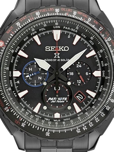 Seiko Prospex Radio Sync, Solar Powered, Chronograph, World Time Watch with Black Ion Case #SSG007