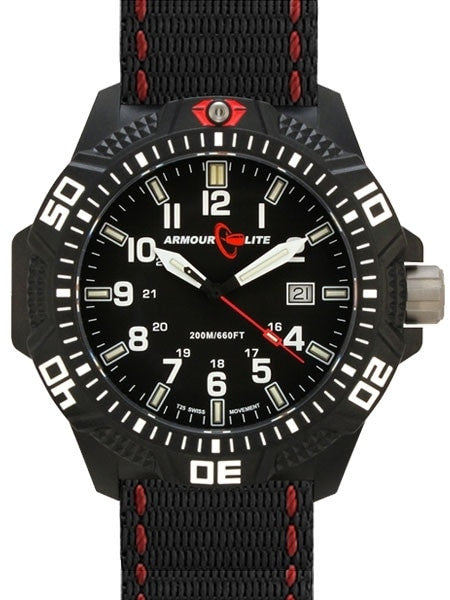 Armourlite Caliber Series Black Dial Watch with Tritium Illumination and Sapphire Crystal #AL603