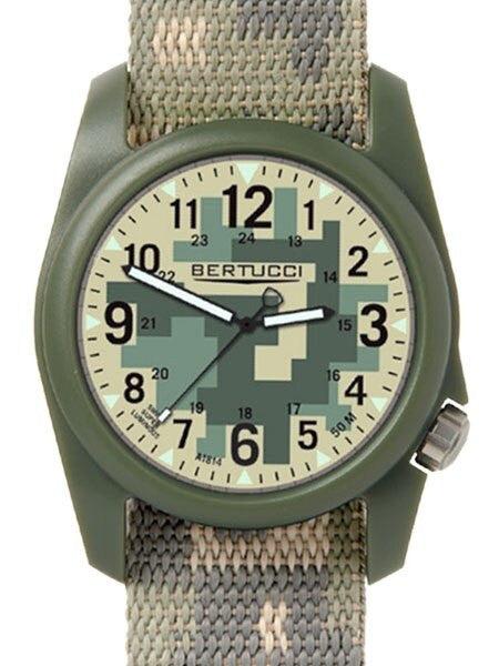 Bertucci DX3 Field Resin Watch, Camouflage Nylon Strap, Digicam Camouflage Dial - 11030