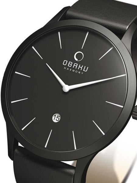 Obaku Harmony Black Titanium Coated Steel Quartz Dress Watch #V112GBBRB