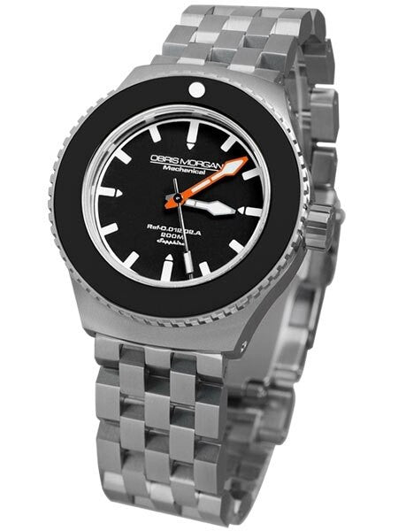 Obris Morgan Nevon Automatic Black Dial Dive Watch with Robust Bracelet #NEVON-BTBO