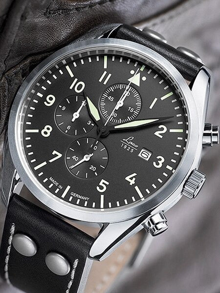 Laco Trier Type C Dial Chronograph Watch with 12-hour Totalizer #861915