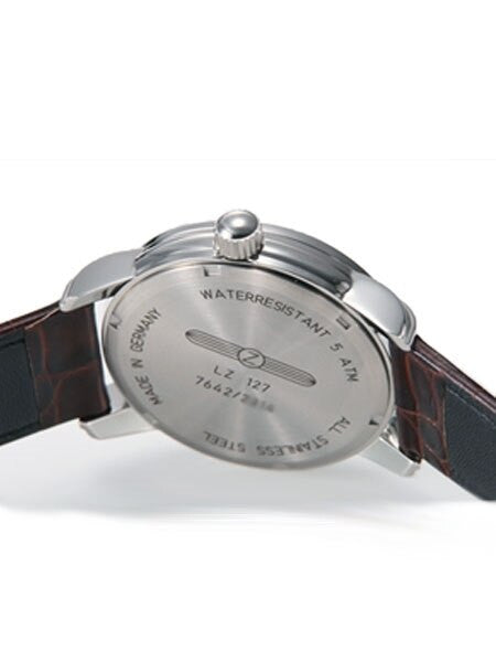 Graf Zeppelin Dual Time, GMT Watch with Red Tipped 24-hr Hand. #7642-5