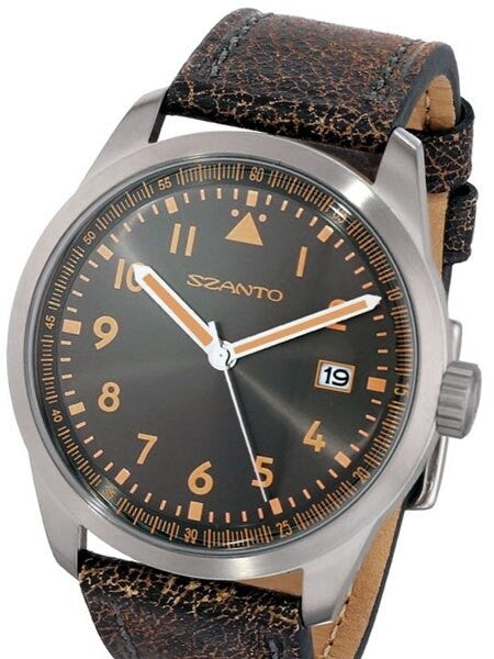 Szanto 46mm Stainless Steel, Vintage Inspired Military Watch #2201