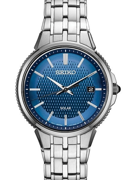 Seiko Solar Powered Watch with 40mm Case, Stainless Steel Bracelet