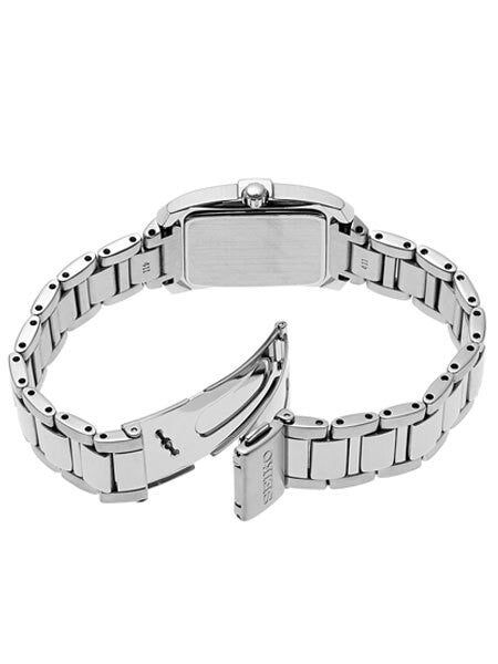 Seiko Women's Solar Dress Watch with 10 Diamond Hour Markers, Mother of Pearl Dial #SUP377