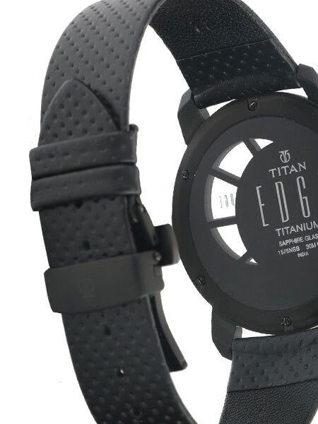 Titan Edge Dress Watch with Black PVD Titanium Case, Precision Quartz Movement and Sapphire Crystal #1576NL02