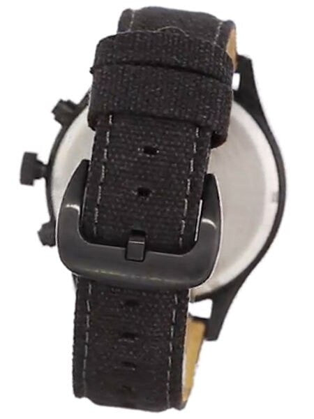 Szanto 46mm Black Ion Plated Vintage Inspired Military Chronograph Watch #1204