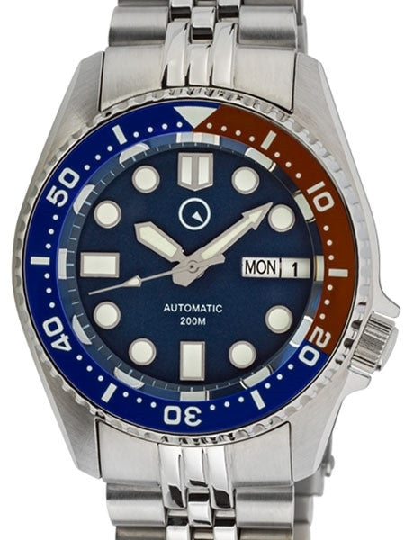 Islander 38mm Automatic Dive Watch with Solid-Link Bracelet, AR Sapphire Crystal, and Luminous Ceramic Bezel Insert #ISL-06