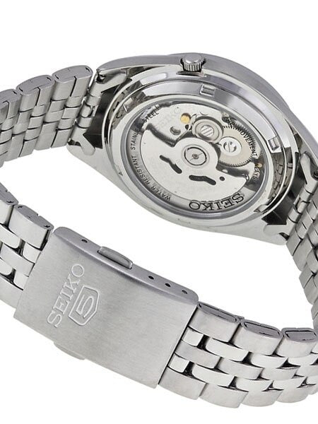Seiko 5 Automatic White Dial Watch with Stainless Steel Bracelet #SNKL17