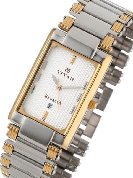 Titan Two-tone Dress Watch with Precision Quartz Movement and Matching Bracelet #1234BM01