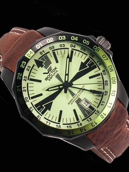 Vostok-Europe Radio Room, Dual Time Automatic Watch with Luminous Dial #2254224