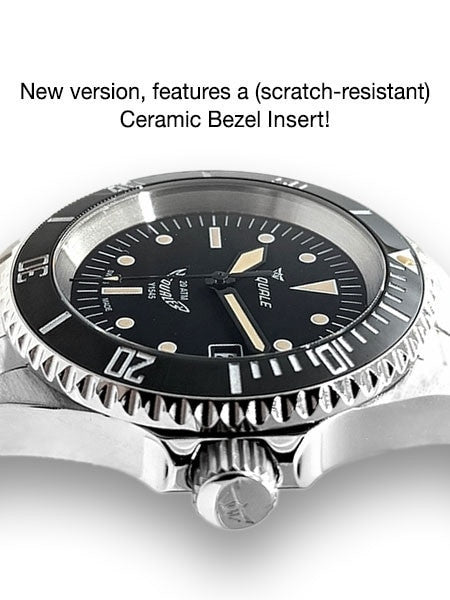 Scratch and Dent - Squale 200 meter Swiss Automatic Dive watch with Ceramic Bezel, Domed AR Sapphire Crystal #SND996