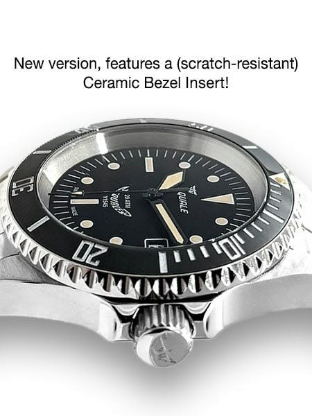 Scratch and Dent - 200 meter Swiss Automatic Dive watch with Ceramic Bezel, Domed AR Sapphire Crystal #1545-ORIG