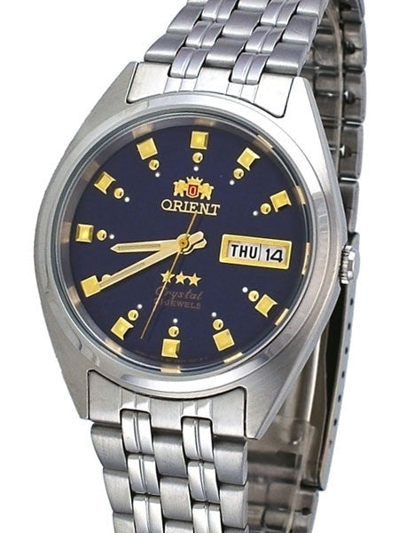 Orient Automatic Watch with Blue Dial, Day-Date and SS Bracelet #AB00009D