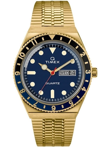 Q Timex Reissue of 1970's 38mm Yellow Goldtone Bracelet Watch #TW2U61400ZV