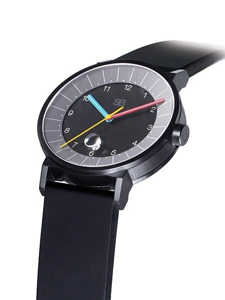 SB Swiss Quartz Watch with a 42mm Black Ion SS Case and a Sapphire Crystal #SB14.1-B