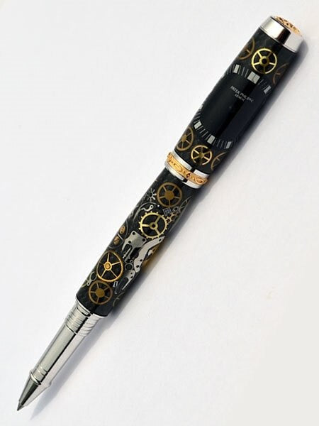 Artisan Crafted Collectable Pen made with Patek Philippe dial and assorted gears, cogs, screws and bridges #WPP601RB