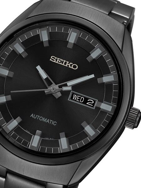 Seiko Recraft Series Automatic Watch with Black PVD 43.5mm Case and Bracelet #SNKN43