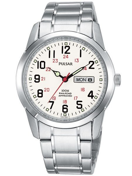 Pulsar Railroad Approved Watch with 37mm Case, 12 and 24 Hour Scale #PJ6007