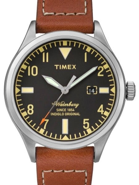 Timex 40mm Waterbury Quartz Watch with Black Dial and INDIGLO Night-Light #TW2P84000ZA