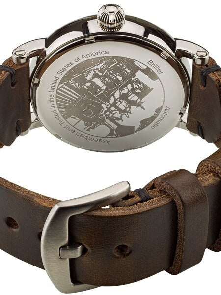 Brillier 43mm Americana Chapter 2 Railroad Automatic Watch with Horween Leather Strap #BR-13