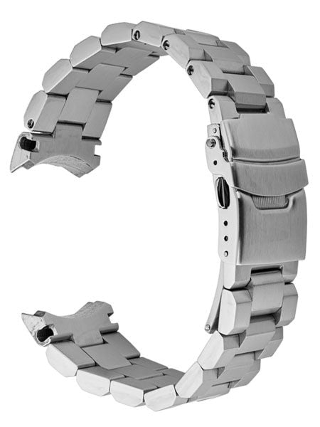 Islander 22mm Brushed Solid-Link Watch Bracelet for Islander ISL-26, 27, 28 and Seiko Samurai Watches Curved End #BRAC-02