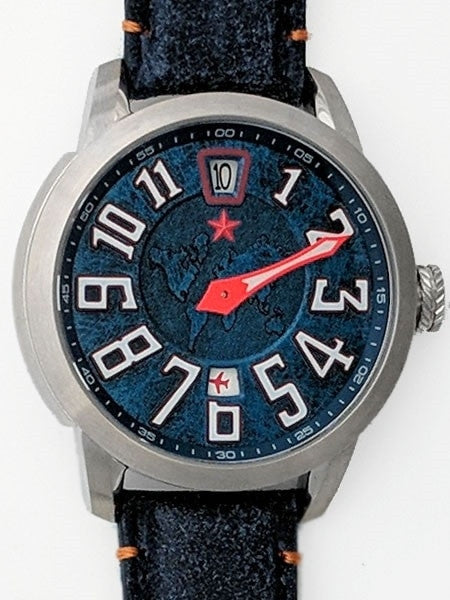 Red Star Jump Hour Automatic Watch AR Sapphire Crystal #8176G-B