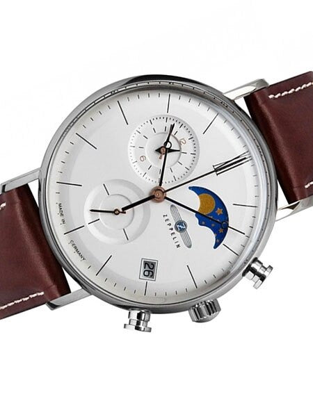 Zeppelin LZ120 Rome Quartz Chronograph, 41mm Case, Day, Moonphase #7198-4